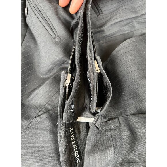 Porto Filo Extra Fine Dress Pants Polyester Men’s Size 34-36x27.5 Color Black - Picture 10 of 13